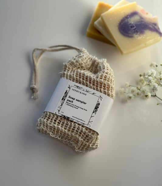 Soap Sampler Pack + Exfoliating Pouch